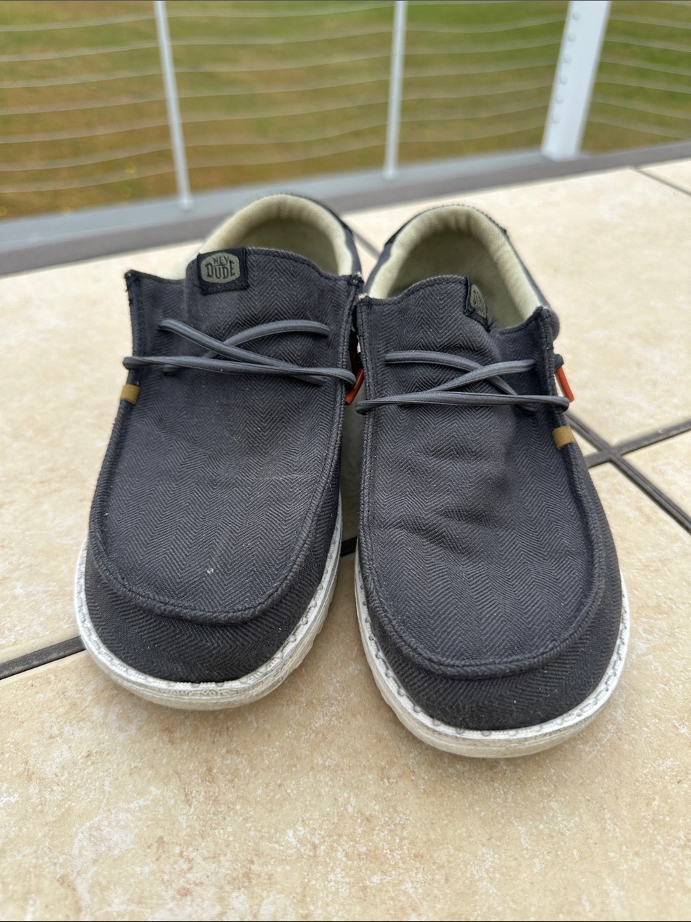 Hey Dude Men Boys Black Canvas Slip-On Loafers